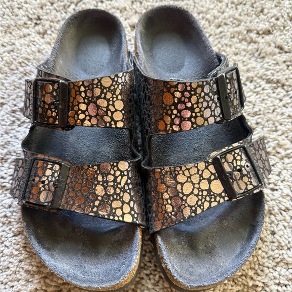 Birkenstock Shoes - Birkenstock Metallic Double-Strap Sandals